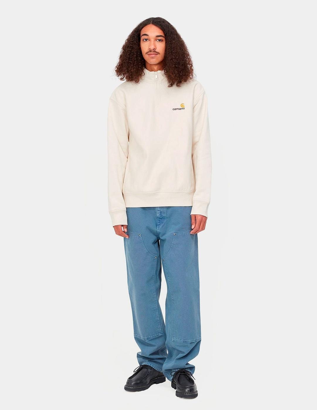 Sudadera HALF ZIP AMERICAN SCRIPT - Natural