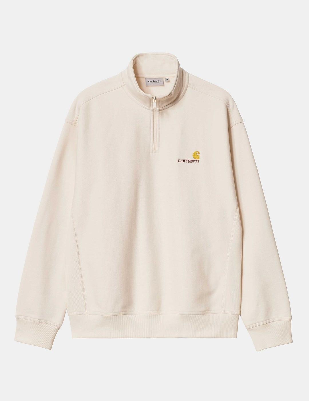 Sudadera HALF ZIP AMERICAN SCRIPT - Natural