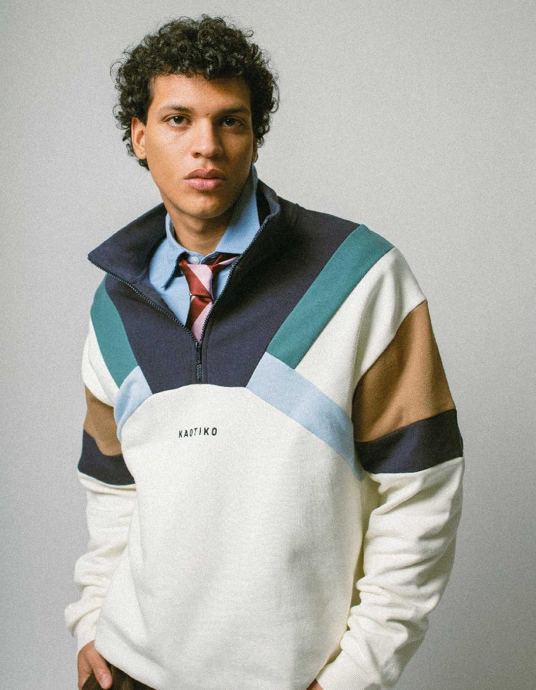 Sudadera KAOITKO Crew ALECK - Ivory/Navy