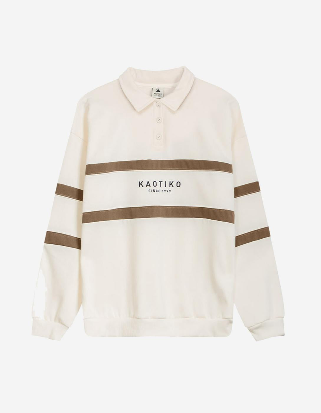 Sudadera KAOTIKO Crew BERWIN - Ivory/Camel
