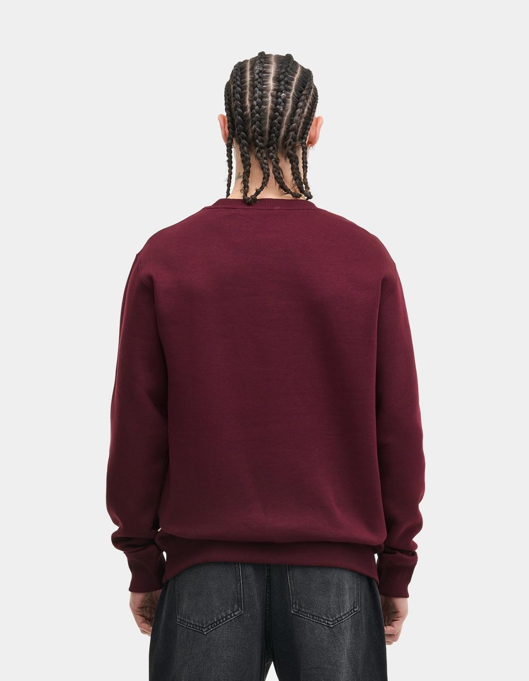 Sudadera LONSDALE Crew WELHAM - Oxblood/Ecru
