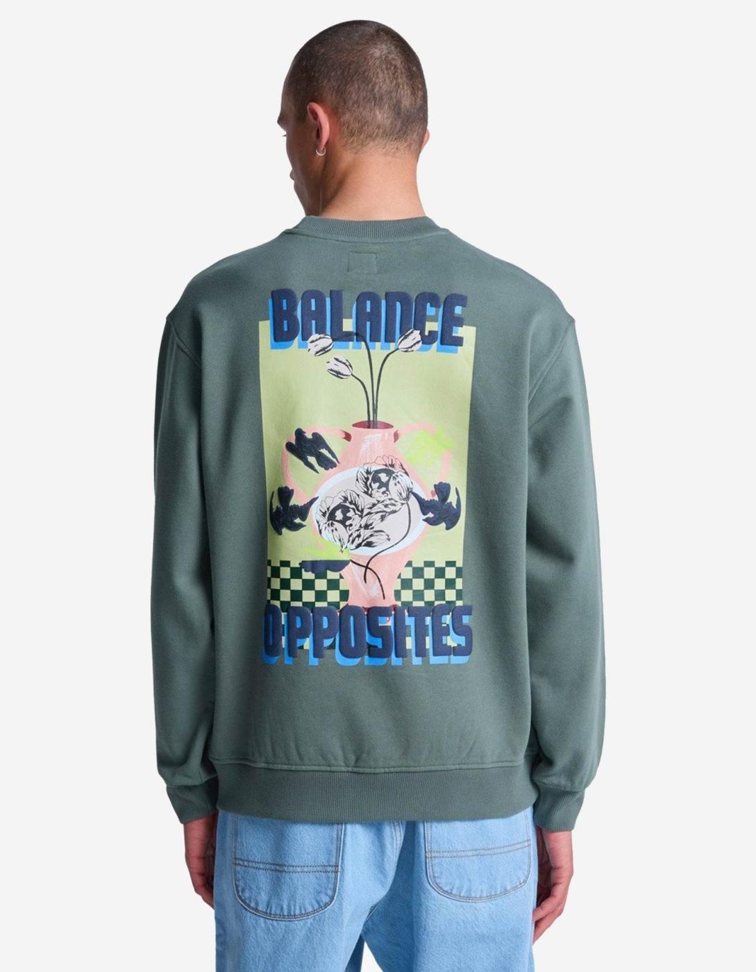 Sudadera RVCA Crew AF - Sage Leaf
