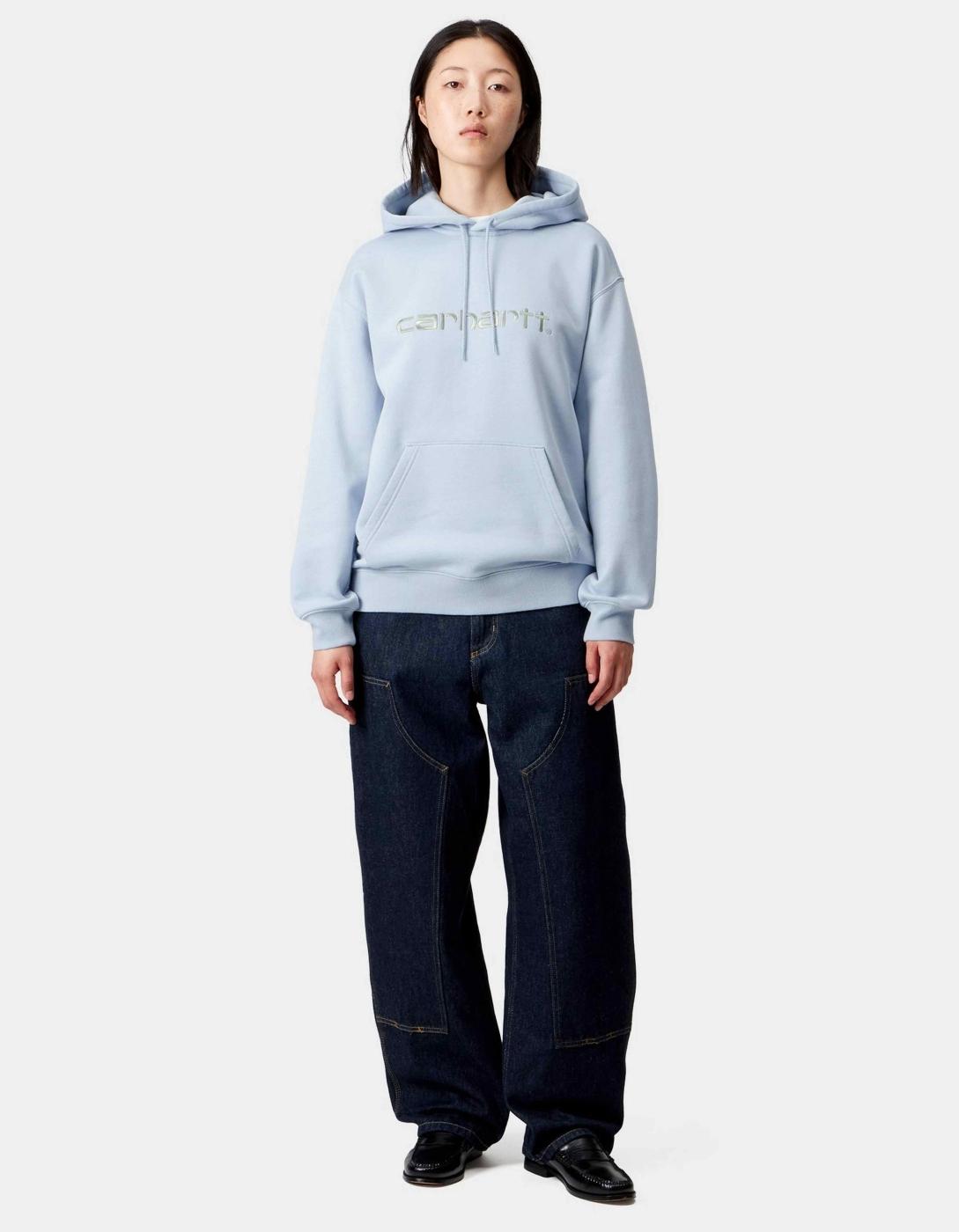 Sudadera W' CARHARTT WIP HOODED CARHARTT- Blue Fog / Pale