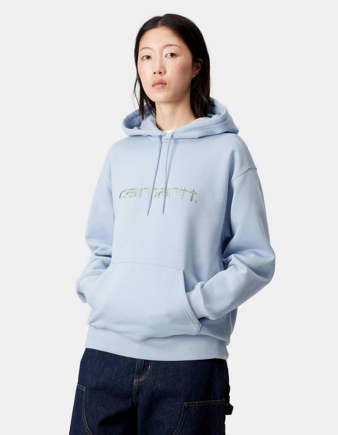 Sudadera W' CARHARTT WIP HOODED CARHARTT- Blue Fog / Pale