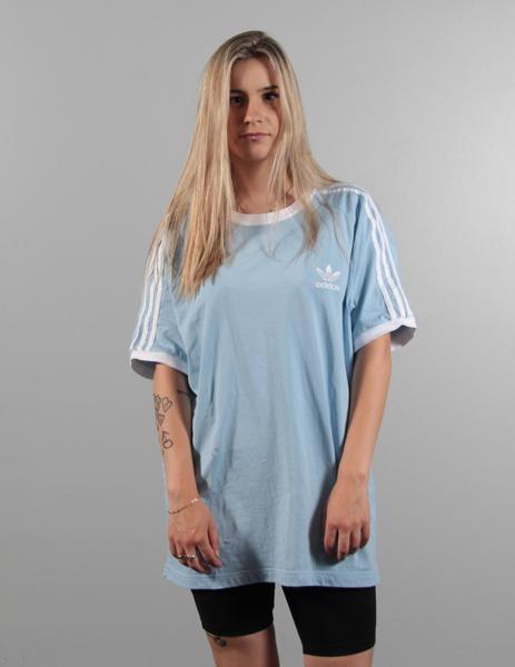 maceta Inmersión corto Camiseta Adidas 3 STRIPES - Azul claro