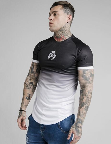 caloría picnic puede Camiseta SikSilk PRESTIGE FADE INSET TECH - Black/White