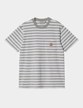 Camiseta CARHARTT SCOTTY POCKET - Grey Heather / White