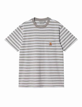 Camiseta CARHARTT SCOTTY POCKET - Grey Heather / White