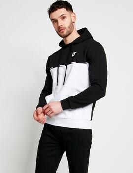 Sudadera Capucha 11 DEGRESS CUT & SEW TAPED - Black / White