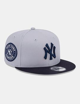 New Era Contrast Side Patch 9FIFTY New York Yankees Cap Light Grey Dark Blue - M-L