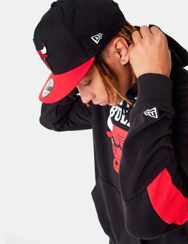 Sudadera NEW ERA COLOUR BLOCK CHICAGO BULLS - Black/Red