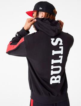 Sudadera NEW ERA COLOUR BLOCK CHICAGO BULLS - Black/Red