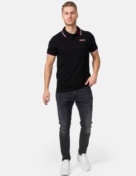 Polo LONSDALE LION - Black/Dark Red/White