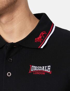 Polo LONSDALE LION - Black/Dark Red/White