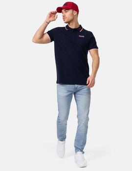 Polo LONSDALE LION - Navy/Dark Red