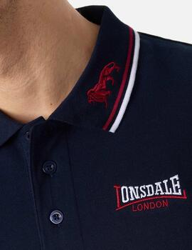 Polo LONSDALE LION - Navy/Dark Red