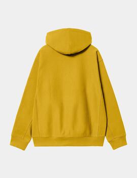 Sudadera Capucha CARHARTT AMERICAN SCRIPT - Golden Olive