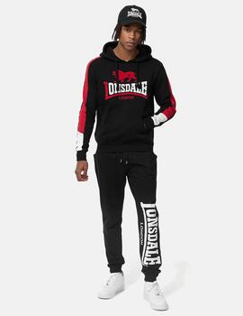 Sudadera Capucha LONSDALE LANGWELL - Black/White/Red