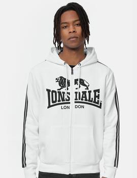 Sudadera Capucha Abierta Lonsdale SELATTYN - White/Black