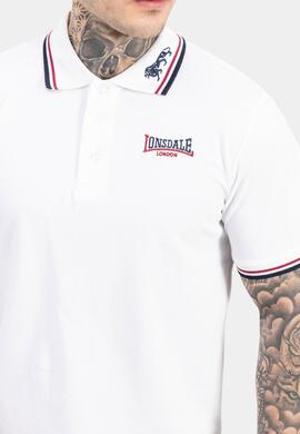 Polo Lonsdale LION - White/Dark Red/Navy