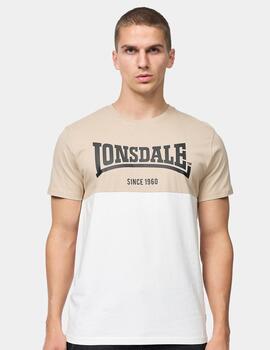 Camiseta LONSDALE SANDSCOVE - Sand/Off White/Black