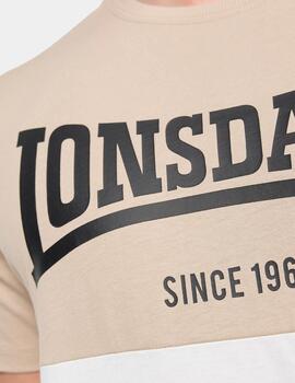 Camiseta LONSDALE SANDSCOVE - Sand/Off White/Black