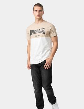 Camiseta LONSDALE SANDSCOVE - Sand/Off White/Black