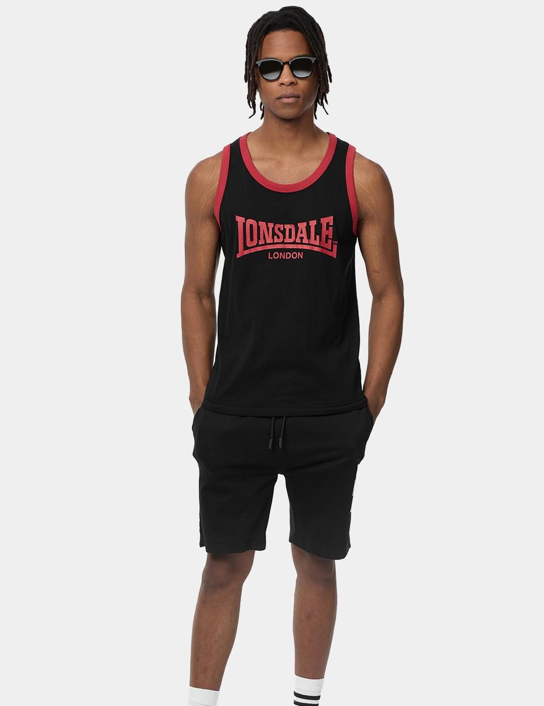 Camiseta LONSDALE Tirantes KNOCKAN - Black/Red