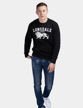 Sudadera Crew LONSDALE KERSBROOK - Black/Ecru