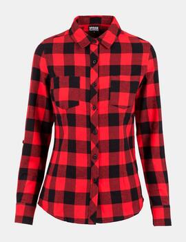 Camisa URBAN CLASSICSLADIES TURNUP CHECKED - Black/Red