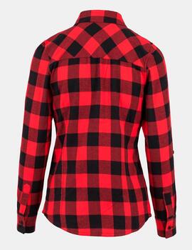 Camisa URBAN CLASSICSLADIES TURNUP CHECKED - Black/Red