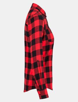 Camisa URBAN CLASSICSLADIES TURNUP CHECKED - Black/Red