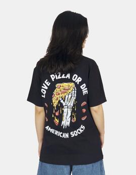 Camiseta AMERICAN SOCKS LOVE PIZZA OR DIE - Black