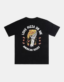 Camiseta AMERICAN SOCKS LOVE PIZZA OR DIE - Black