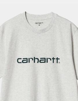 Camiseta CARHARTT SCRIPT - Ash Heather / Duck Blue