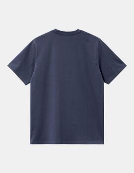 Camiseta CARHARTT SCRIPT EMBROIDERY - Air Force Blue / Whit