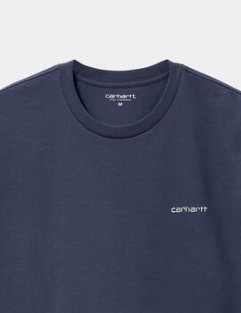 Camiseta CARHARTT SCRIPT EMBROIDERY - Air Force Blue / Whit