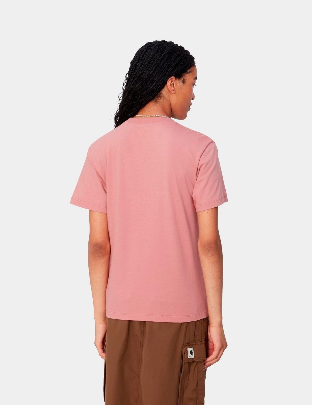 Camiseta W' CARHARTT SCRIPT EMBROIDERY - Dusty Rose / Moonb