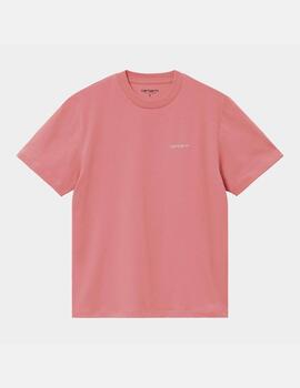 Camiseta W' CARHARTT SCRIPT EMBROIDERY - Dusty Rose / Moonb