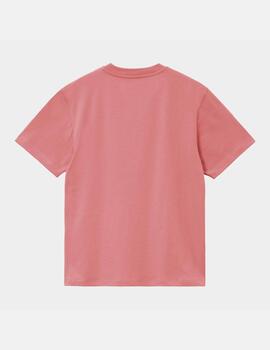 Camiseta W' CARHARTT SCRIPT EMBROIDERY - Dusty Rose / Moonb