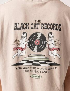 Camiseta KAOTIKO WASHED THE BLACK CAT ANGELS - Bone