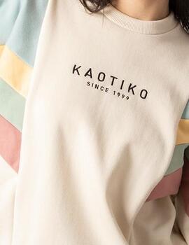 Sudadera KAOTIKO Crew GINGER - Bone/Cloud/Vanilla/Fresh Gr