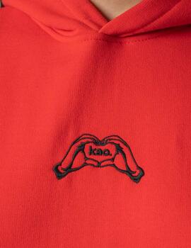 Sudadera Capucha KAOTIKO HEART HAND - Red