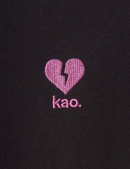 Camiseta KAOTIKO WASHED HOT STUFF HEART - Black