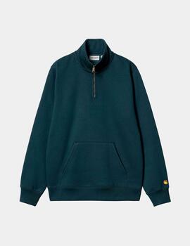 Sudadera CARHARTT CHASE NECK ZIP - Duck Blue / Gold