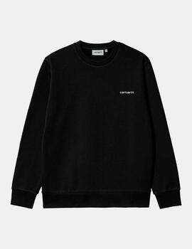 Sudadera Crew CARHARTT SCRIPT EMBROIDERY - Black / White