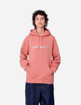 Sudadera W' HOODED CARHARTT - Dusty Rose / Moonbea