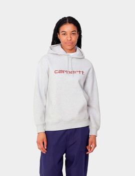 Sudadera W' HOODED CARHARTT - Ash Heather / Dusty