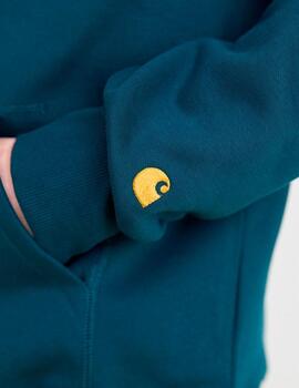 Sudadera CARHARTT Capucha CHASE SWEAT - Duck Blue / Gold