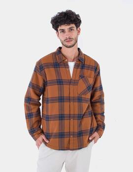 Camisa HURLEY PORTLAND SHERPA LINED FLANNEL - Euro Brown